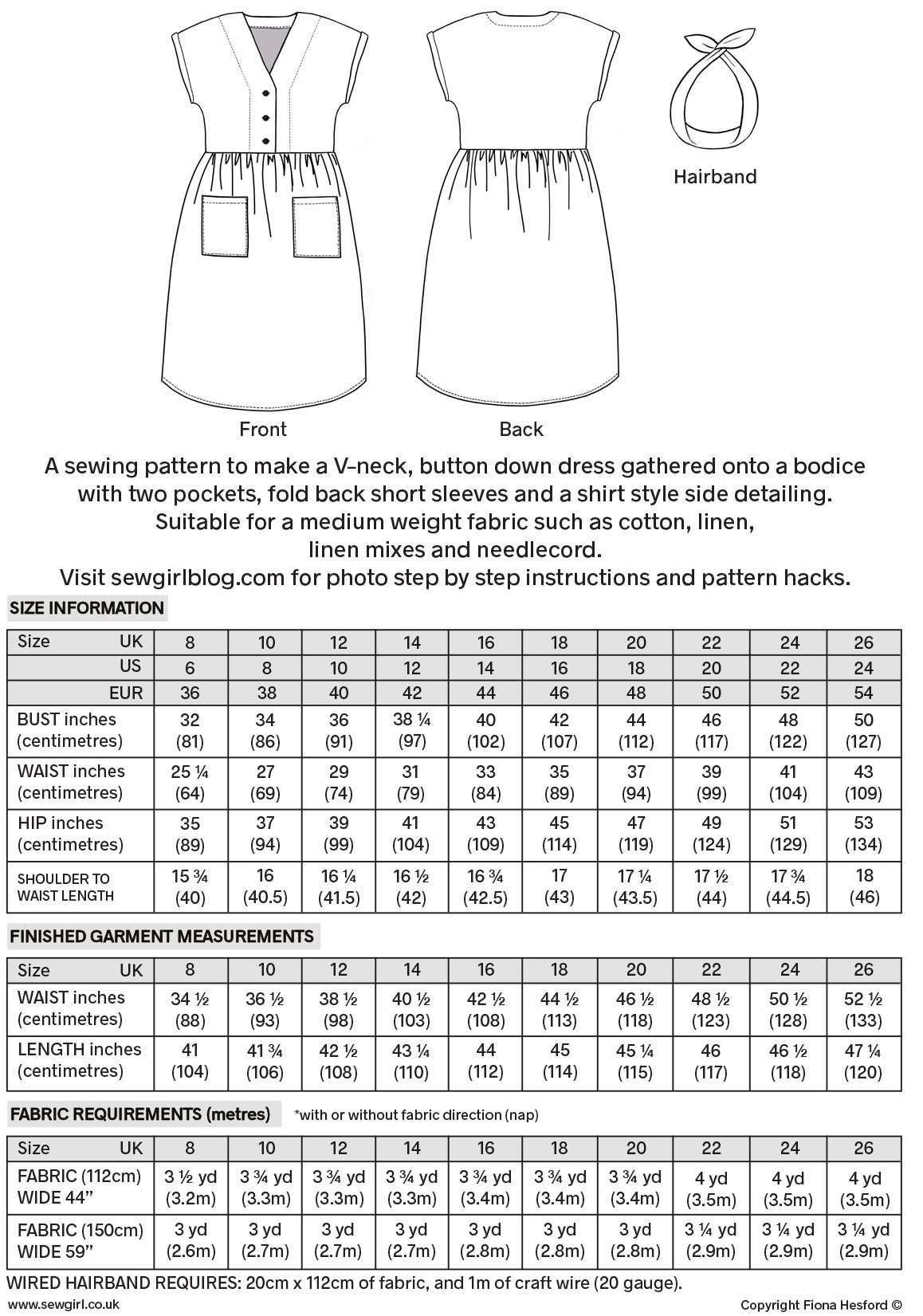 BEATRICE DRESS sewing pattern