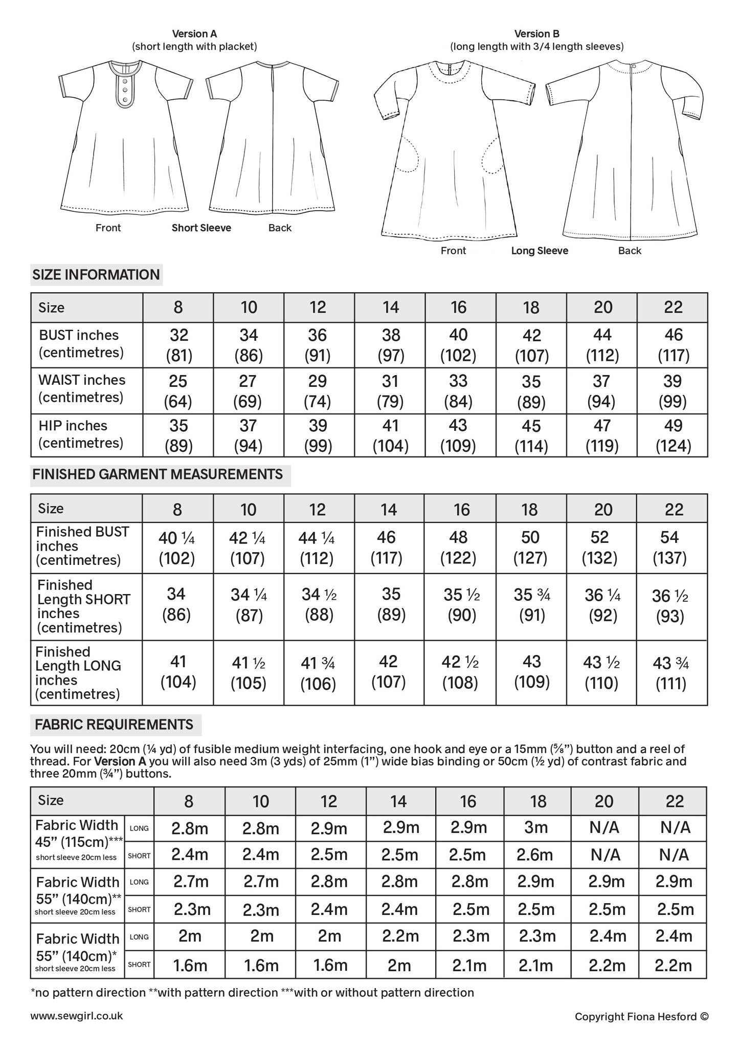 ORLA TRAPEZE Dress PDF digital download sewing pattern