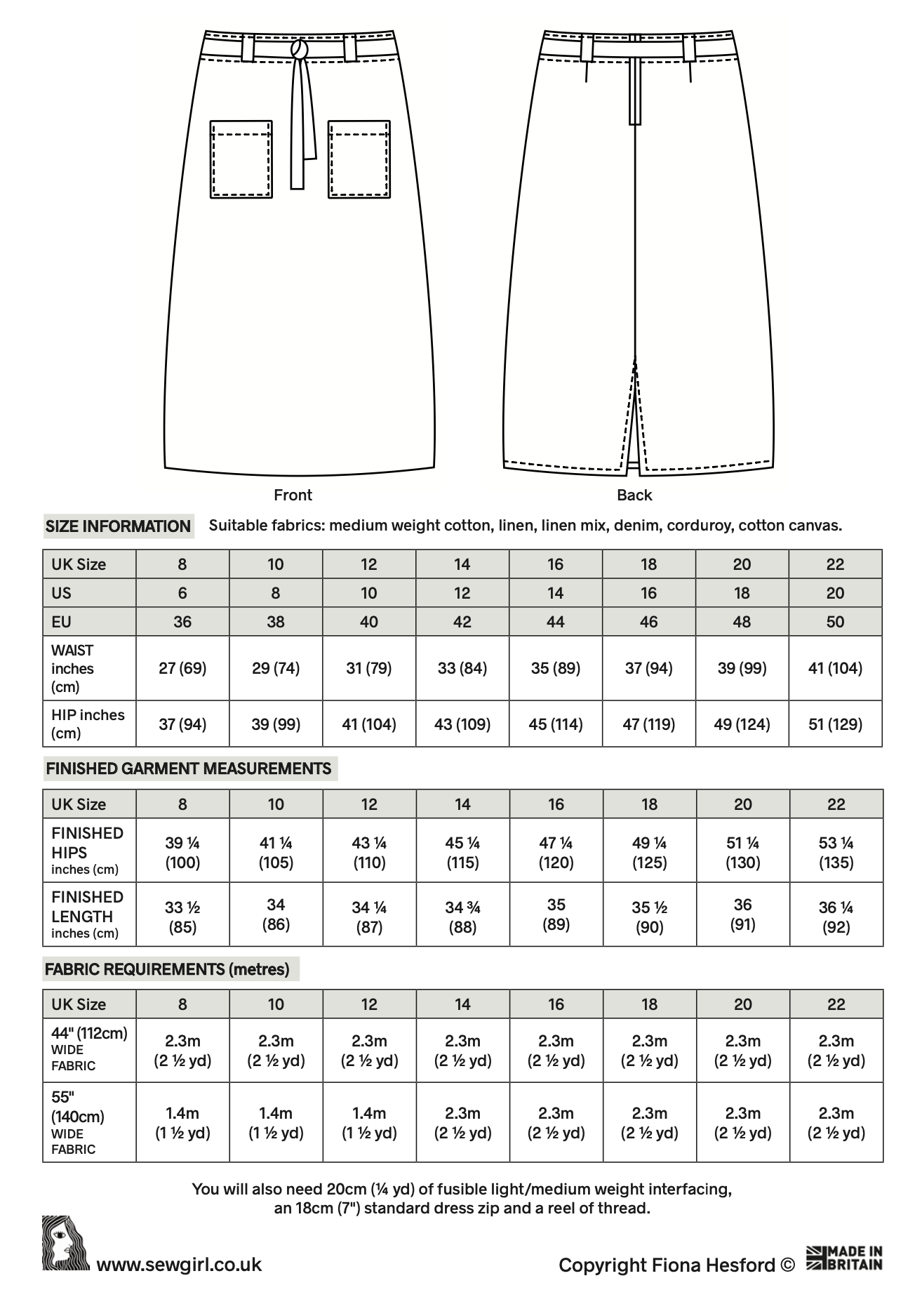 DOTTY LONG SKIRT PDF digital download sewing pattern