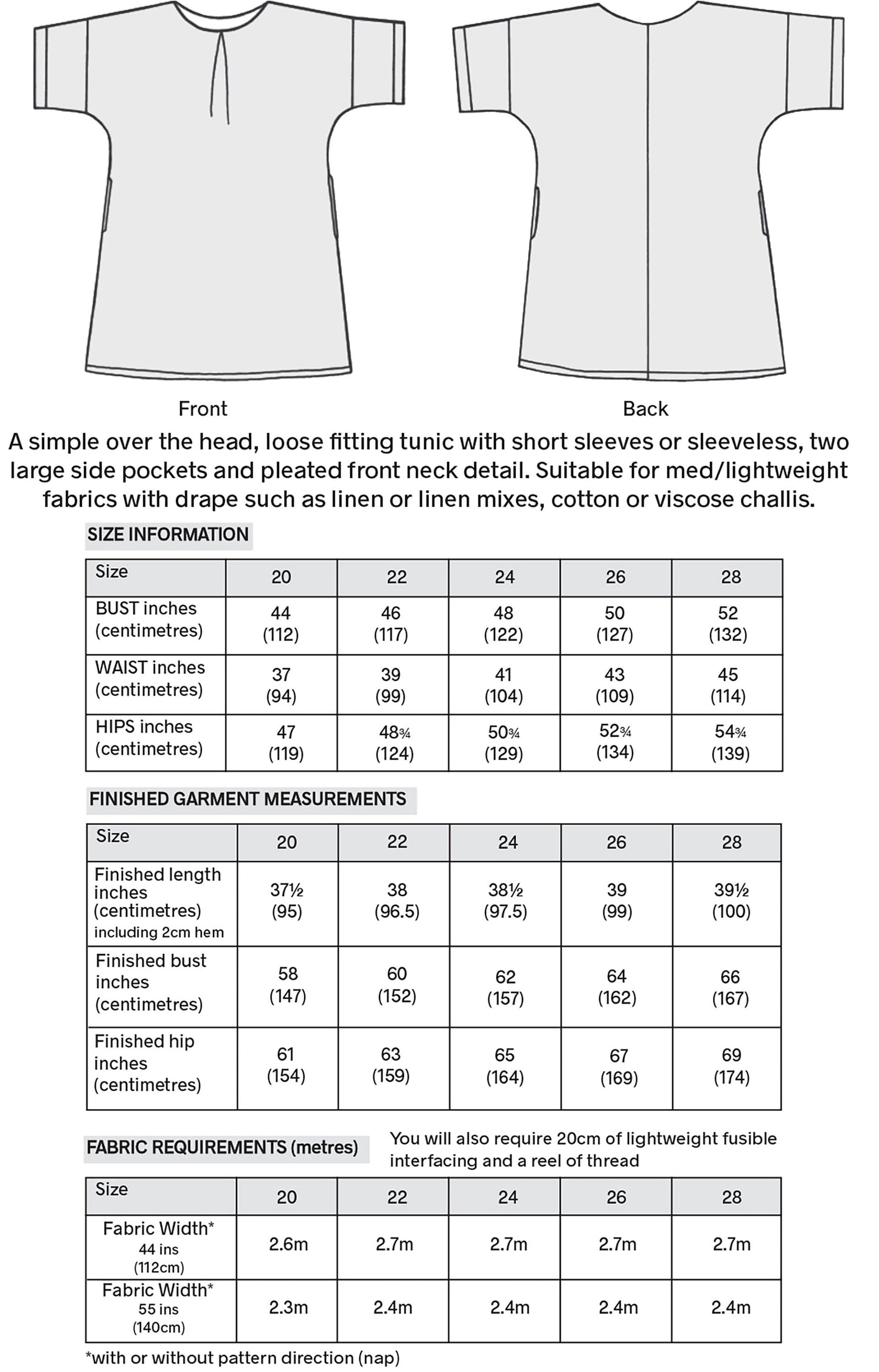 HILDA TUNIC PDF digital download sewing pattern