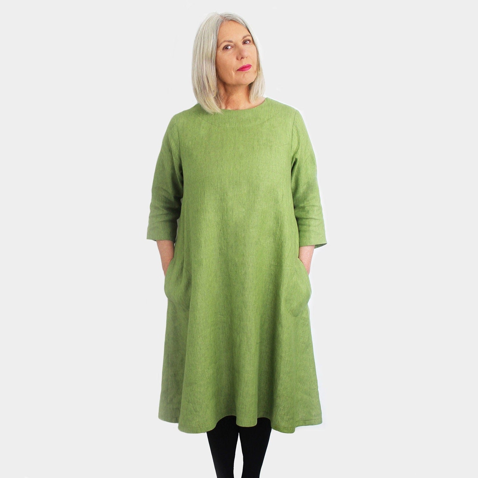 long sleeve trapeze dress pattern TRAPEZE DRESS x PUFF SLEEVES (PDF)