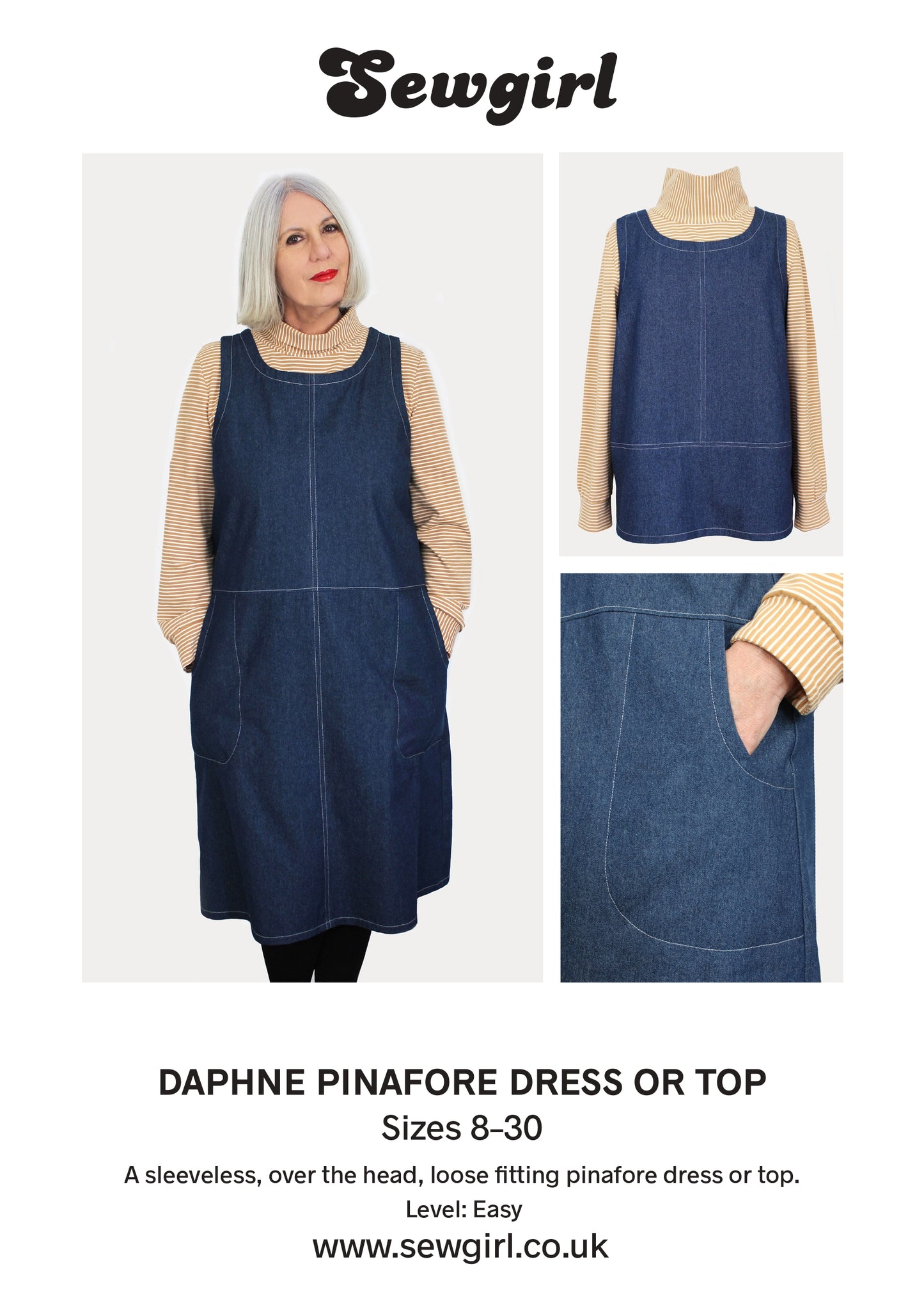 DAPHNE PINAFORE DRESS & TOP sewing pattern and KIT