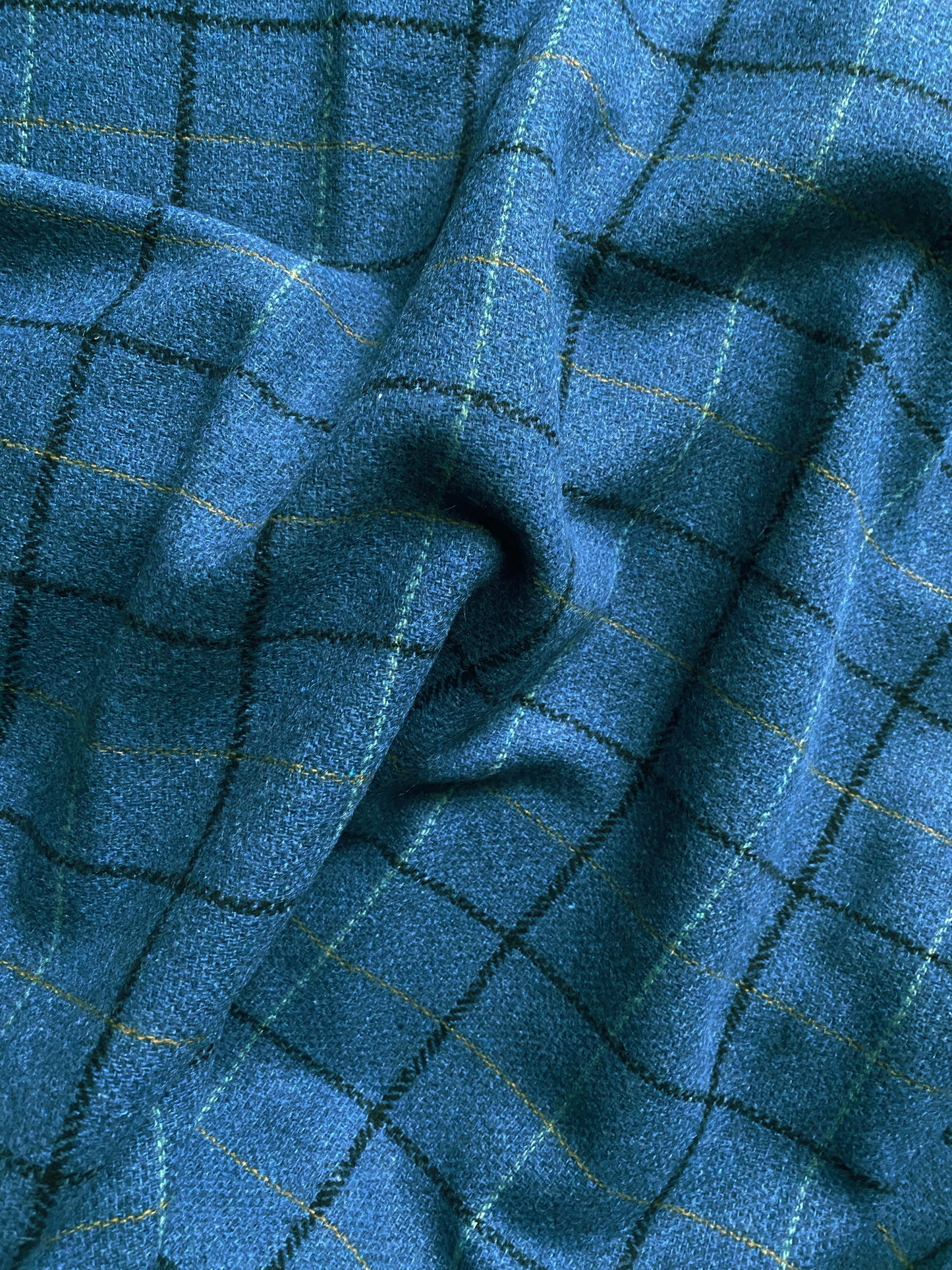 WOOL MIX CHECKED FABRIC