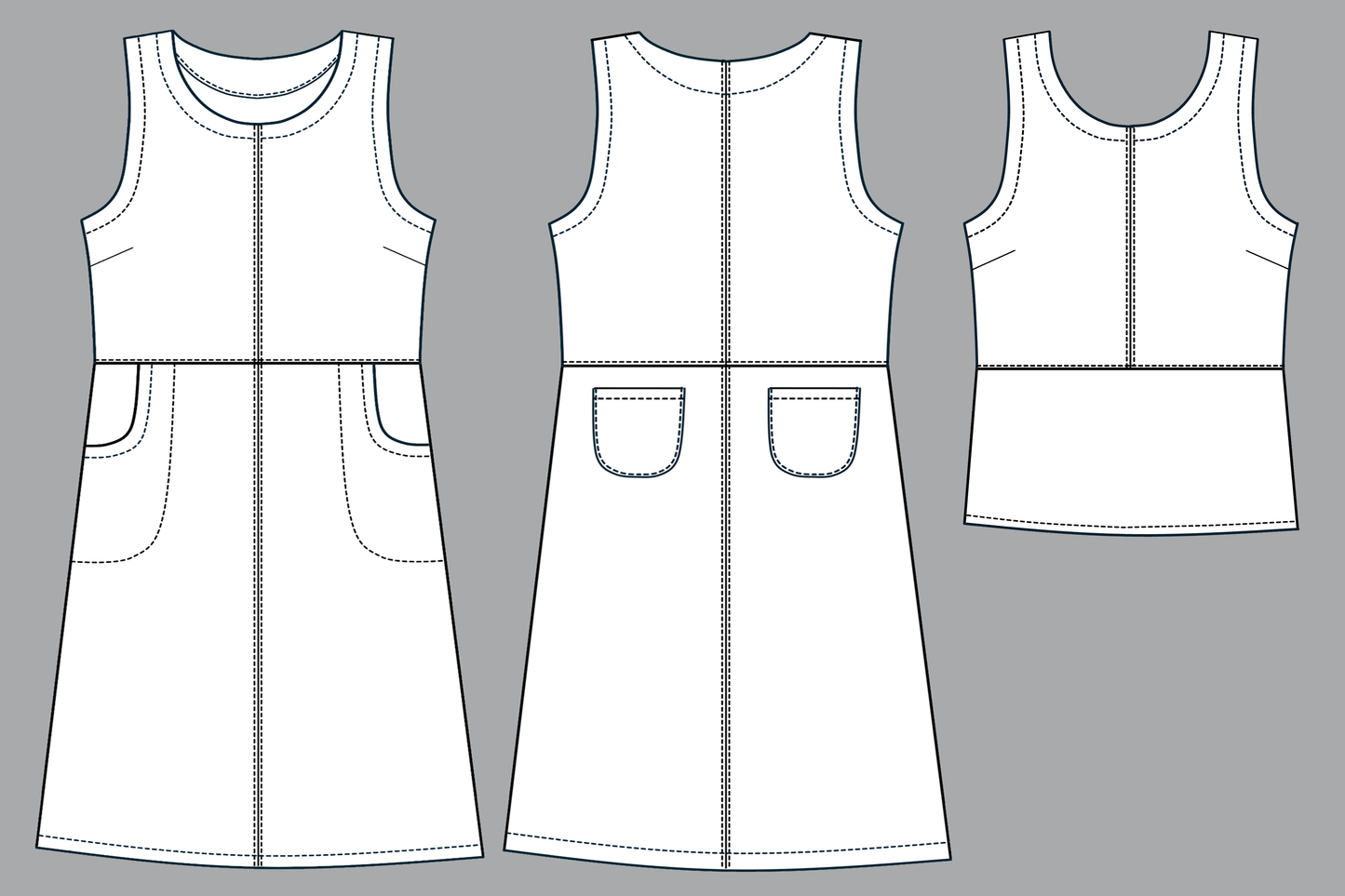 DAPHNE PINAFORE DRESS & TOP sewing pattern and KIT