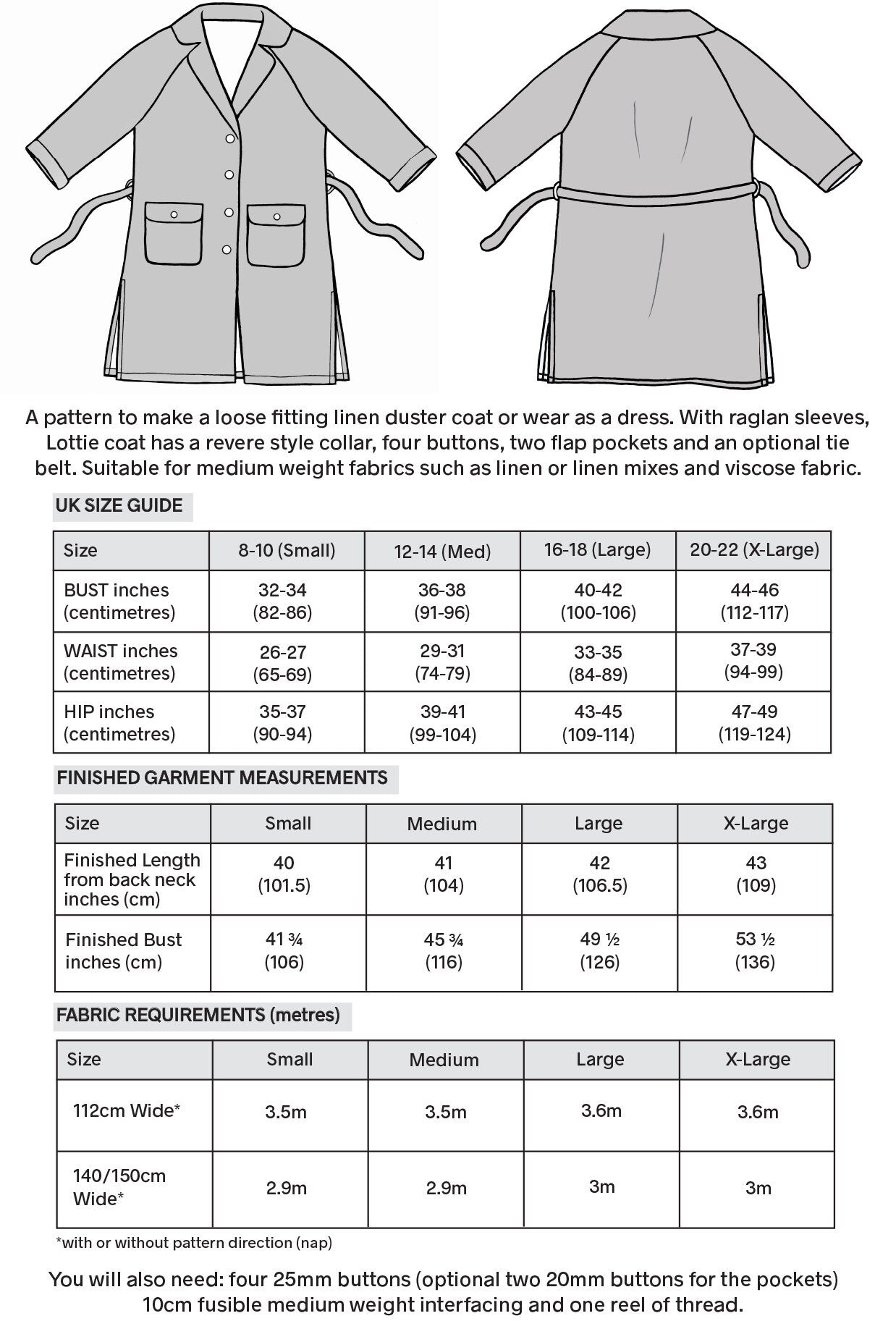 LOTTIE JACKET/COAT PDF digital download sewing pattern