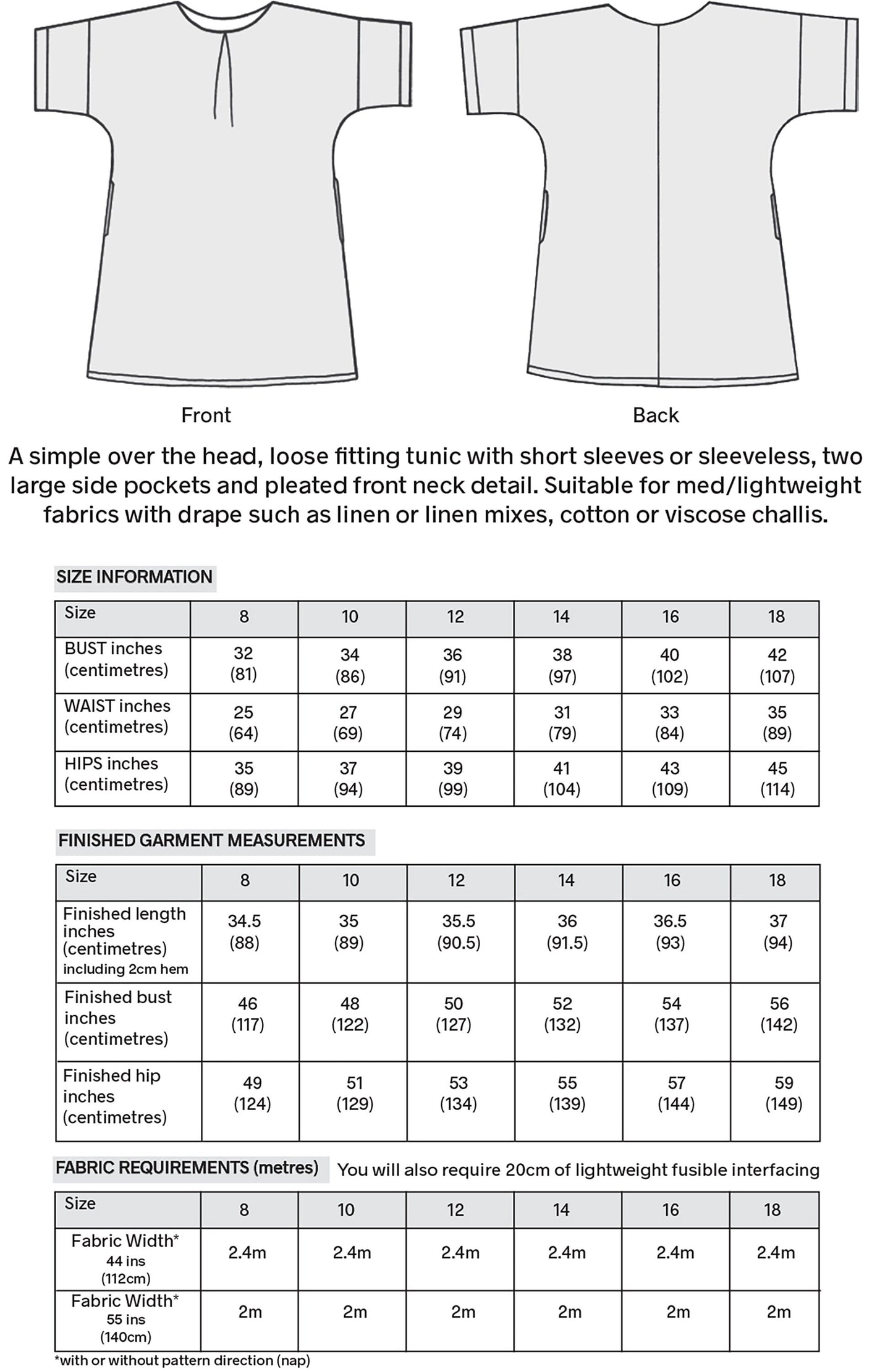 HILDA TUNIC PDF digital download sewing pattern