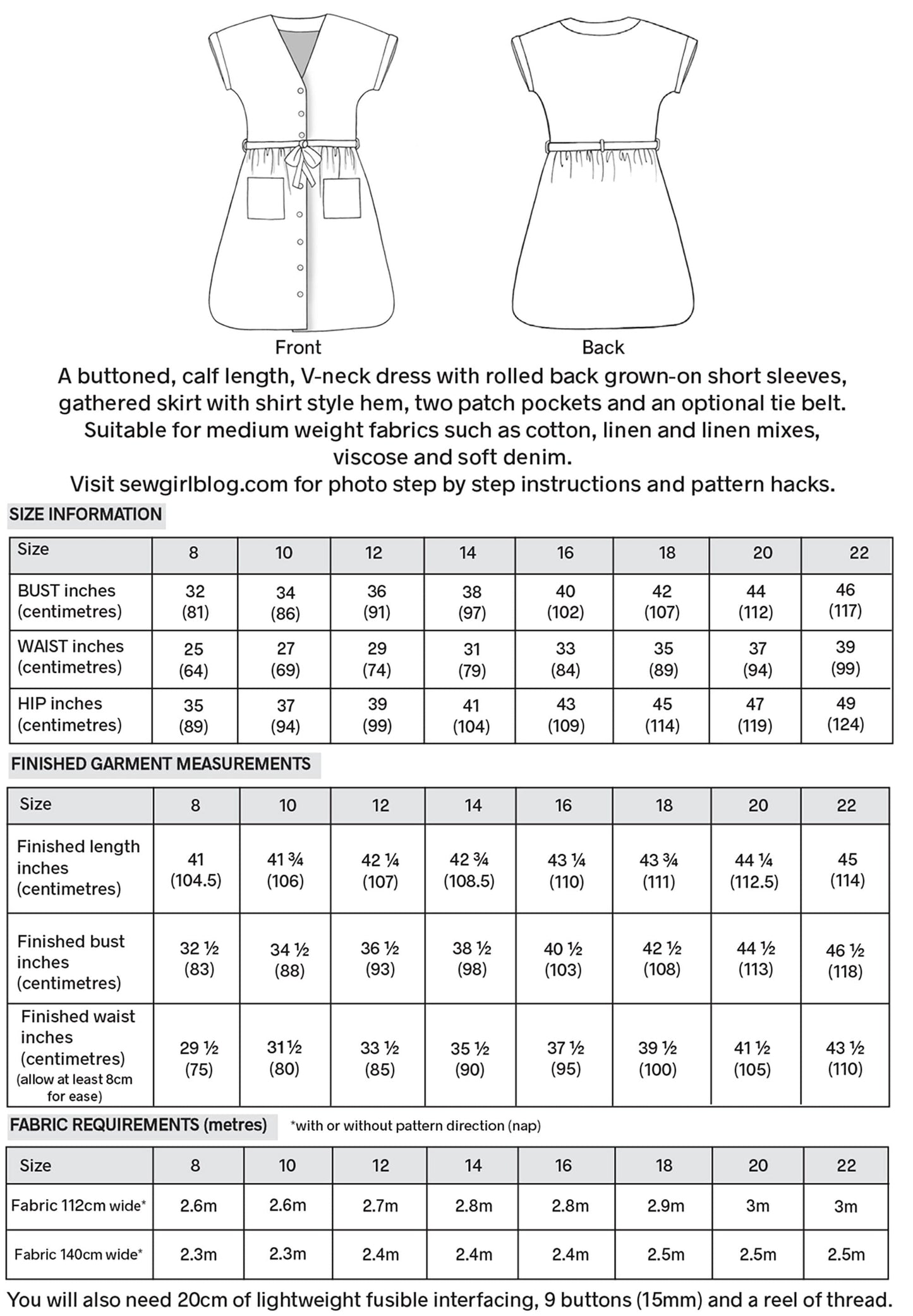 BETTY DRESS sewing pattern