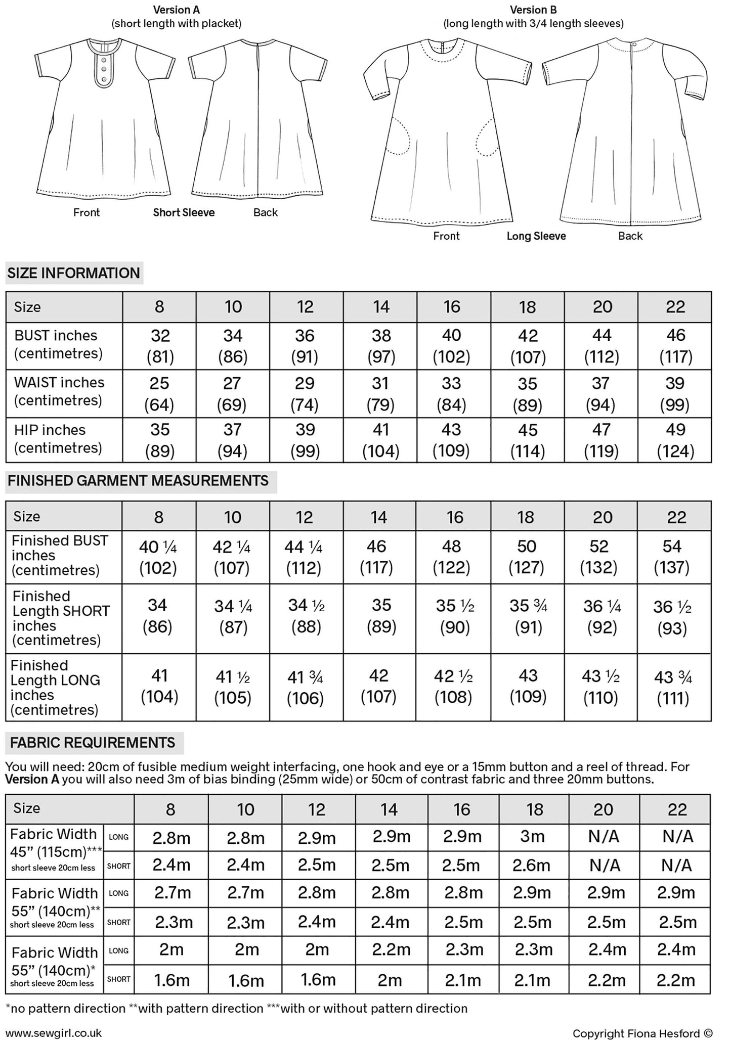 ORLA TRAPEZE Dress PDF digital download sewing pattern