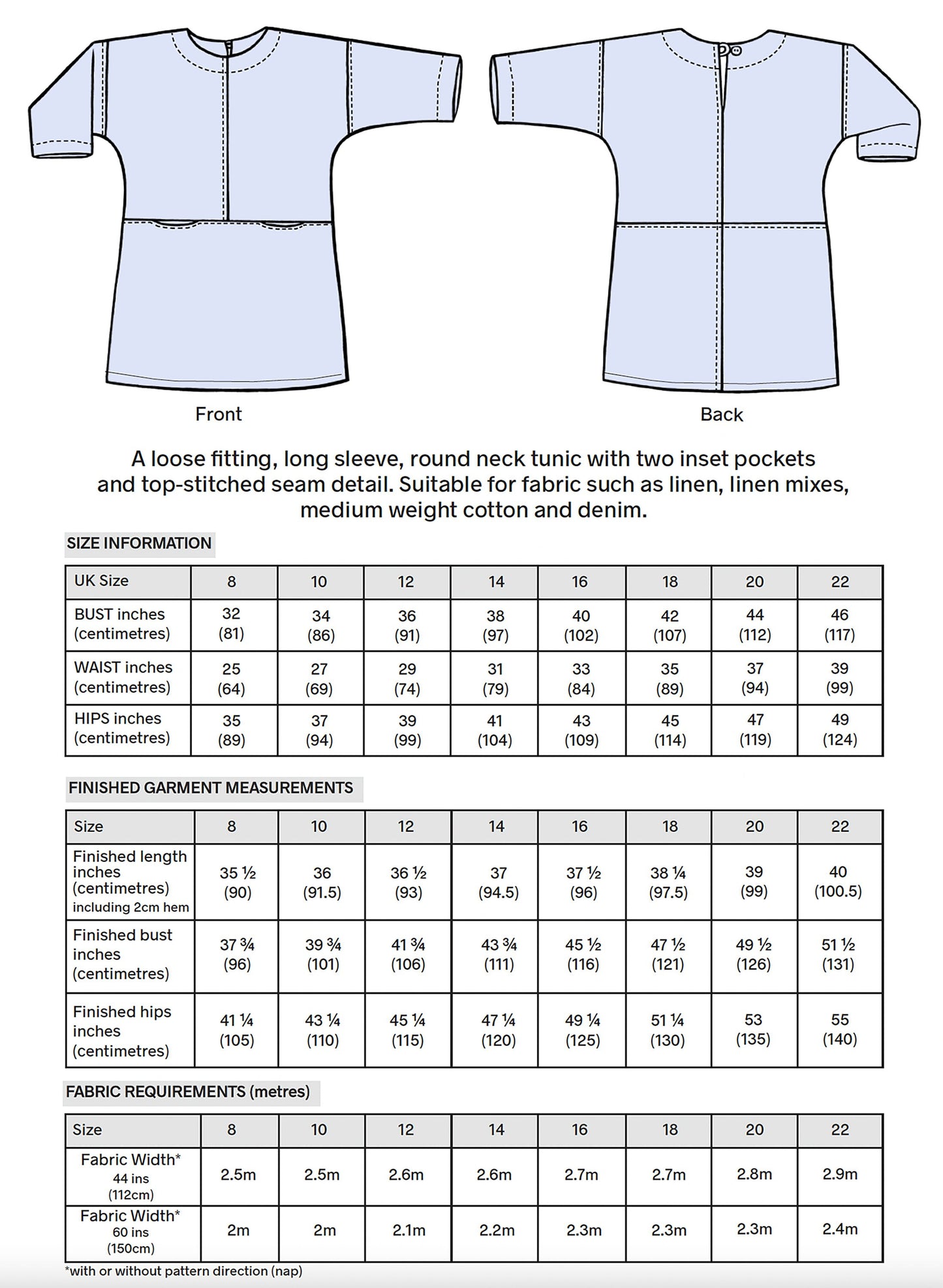 EDITH TUNIC PDF digital download sewing pattern