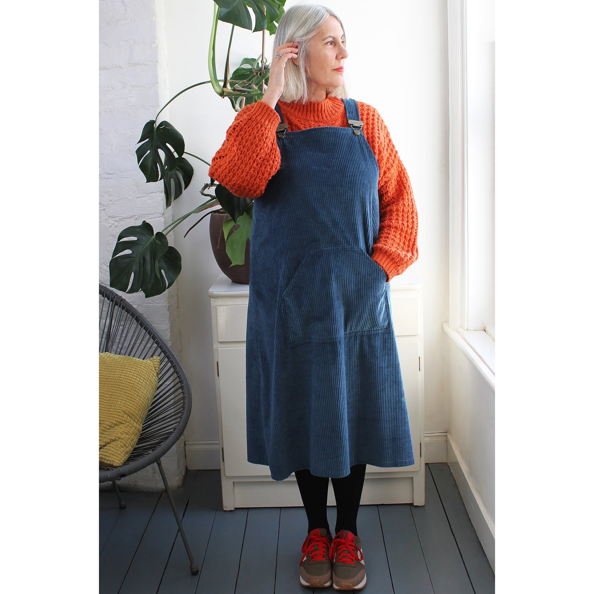 ladies pinafore dress pattern uk Vintage Square Neck Pinafore Dress Sewing Pattern, Overall Dress Pattern, Sewing Patterns, Women Sewing Pattern Dress, Overall Autumn Dress